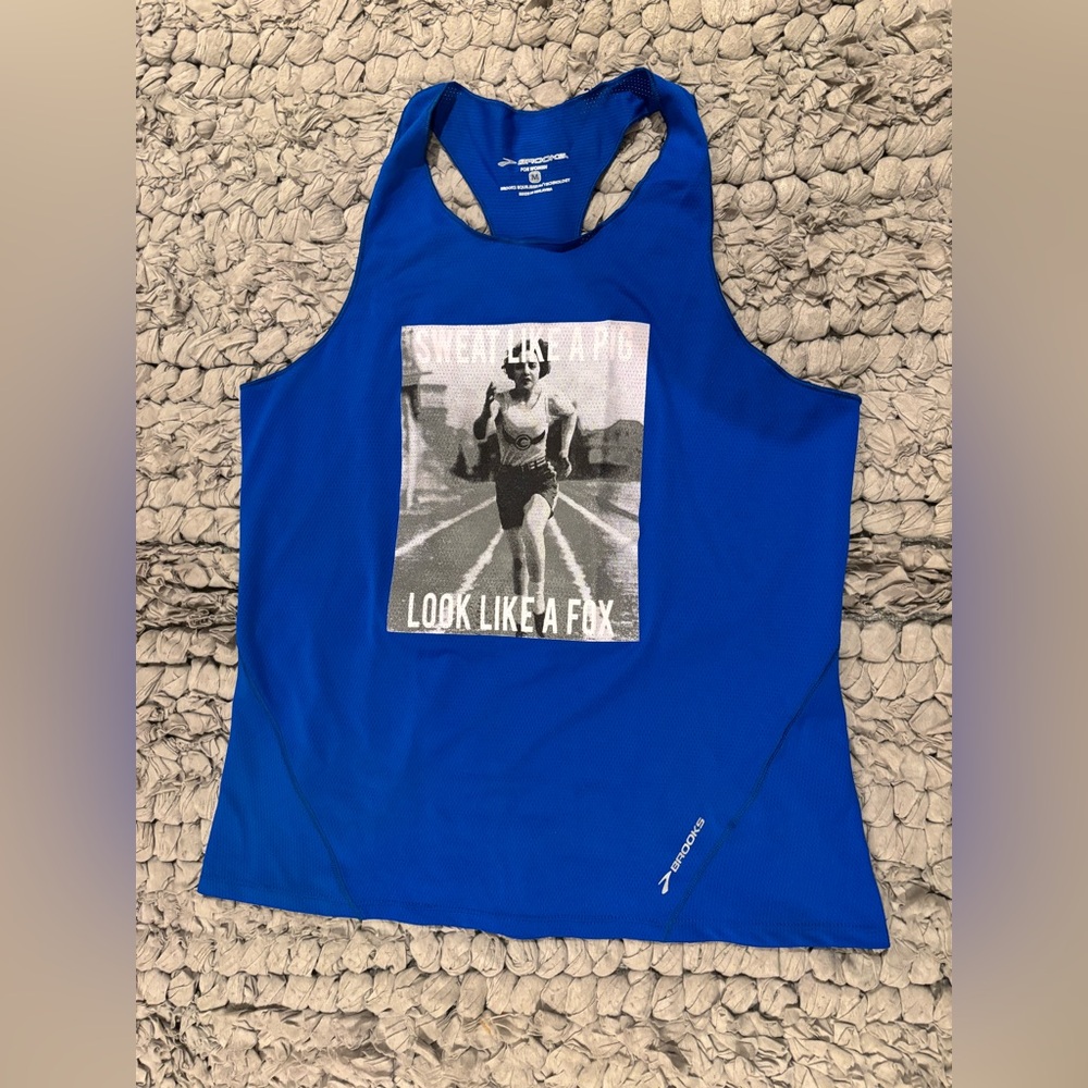 Brooks Womens “Sweat Like a Pig - Look Like a Fox” Graphic Running Athletic Tank
